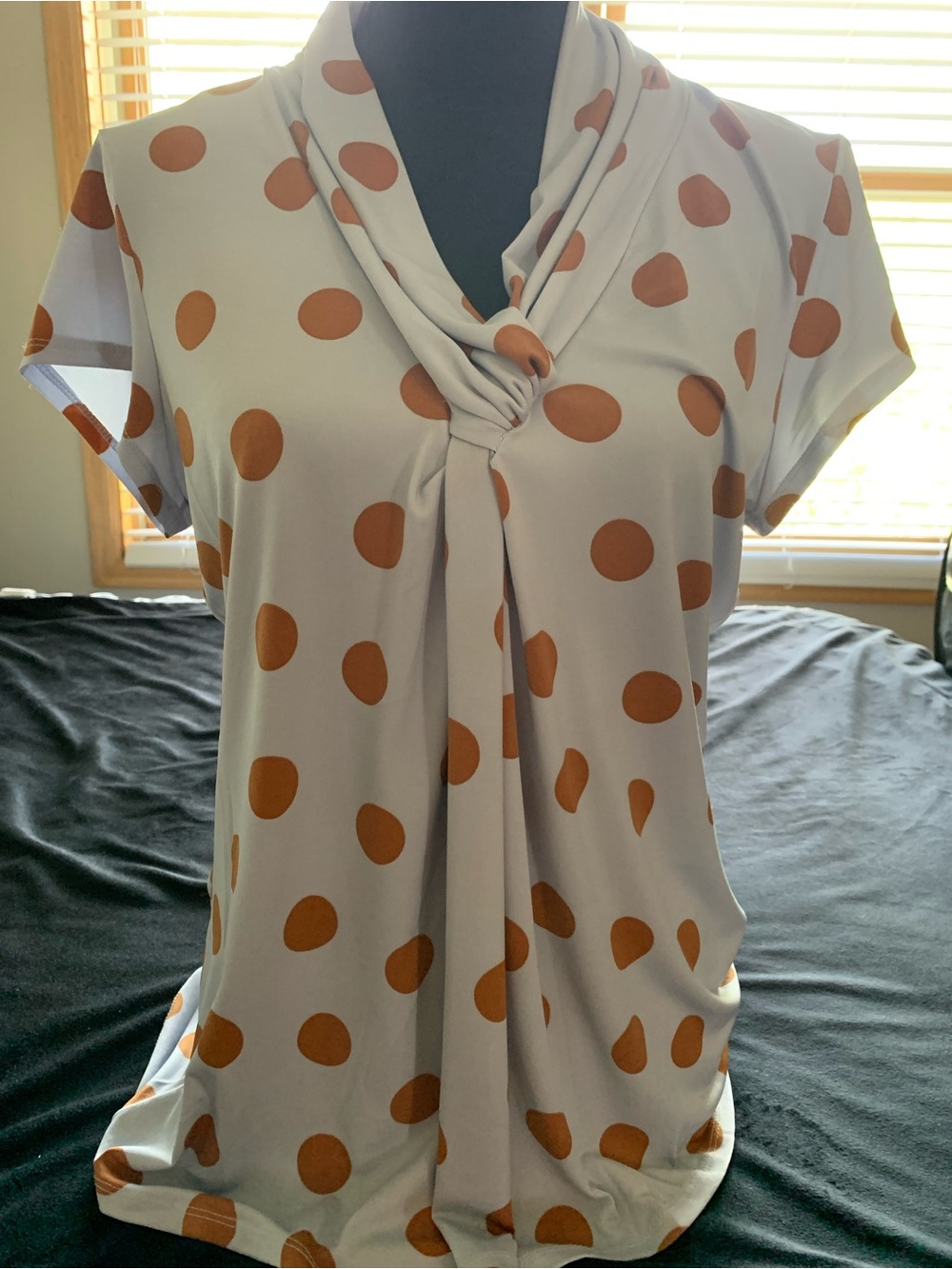 Women’s light purple Polka Dot Tie-Front Top OD1 0426